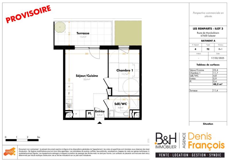 Appartement - 40 m² - 2 pièces