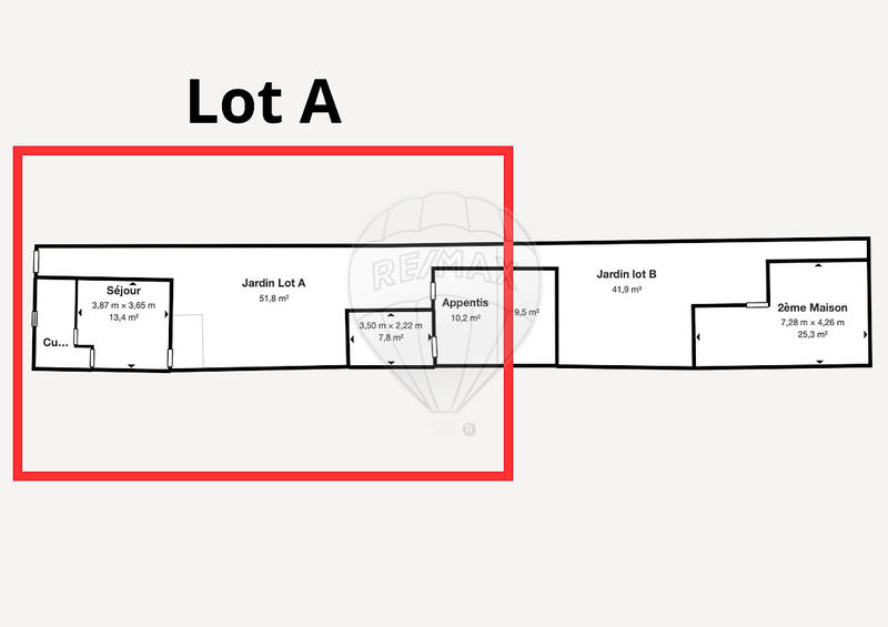 Maison - 50 m² - 3 pièces