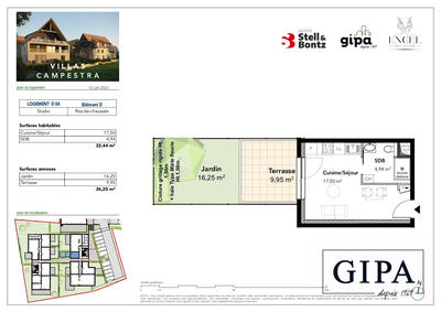 Appartement - 22 m² - 1 pièce