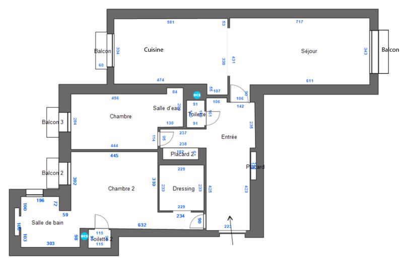 Appartement - 116 m² - 4 pièces