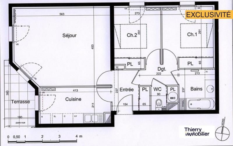 Appartement - 66 m² - 3 pièces