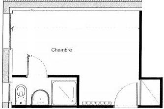 Chambre - 11 m² - 1 pièce