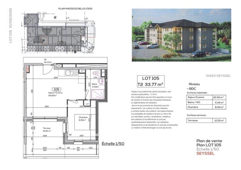 Appartement - 34 m² - 2 pièces