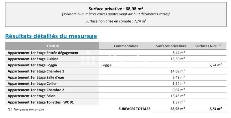 Appartement - 69 m² - 3 pièces