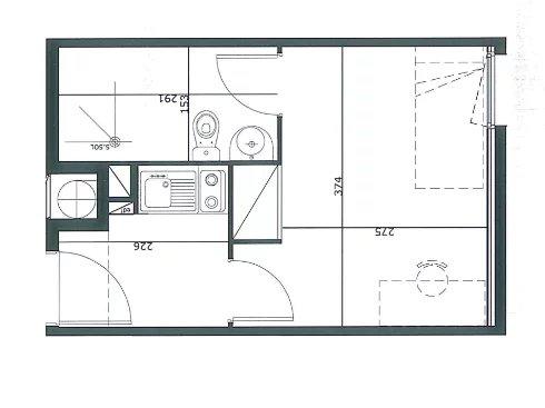 Appartement - 20 m² - 1 pièce