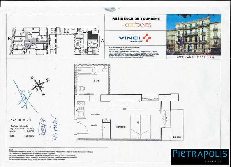 Appartement - 26 m² - 1 pièce