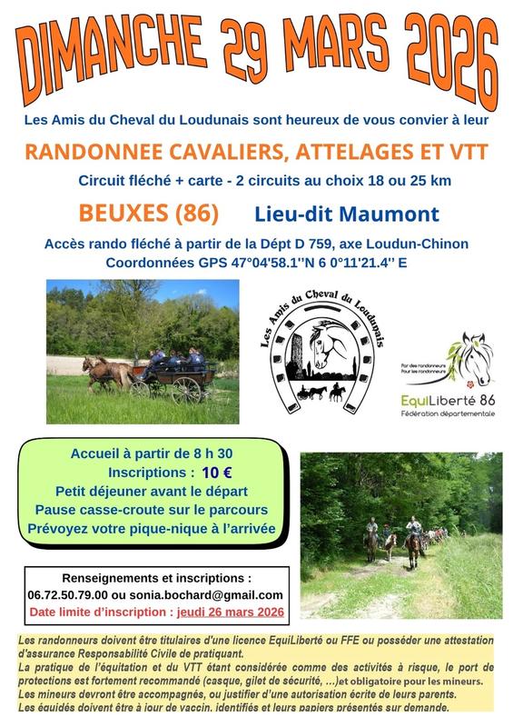 Randonnée Cavaliers, Attelages et Vtt à Beuxes