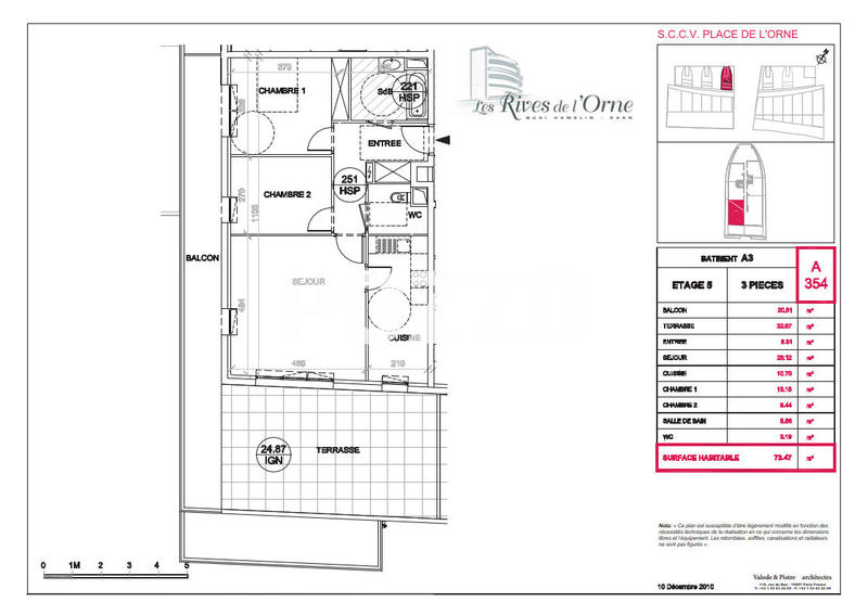 Appartement - 73 m² - 3 pièces