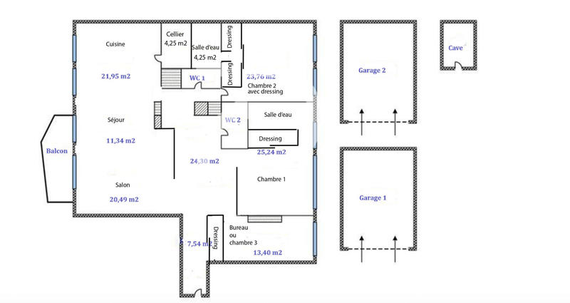 Appartement - 161 m² - 4 pièces
