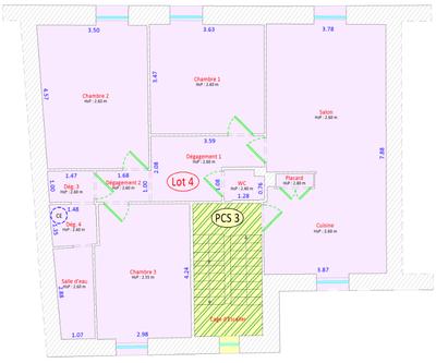 Appartement - 88 m² - 4 pièces