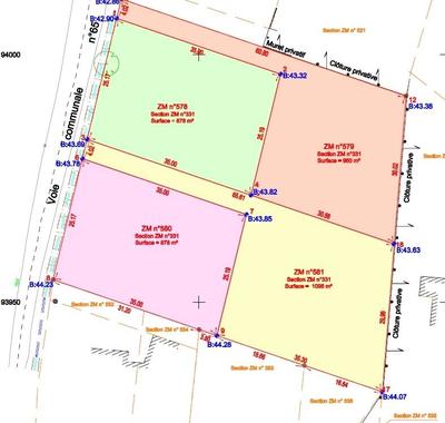Terrain - 1 098 m²
