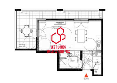Appartement - 38 m² - 1 pièce