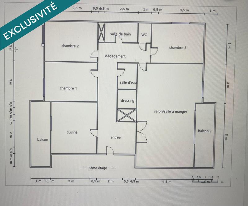 Appartement - 105 m² - 4 pièces