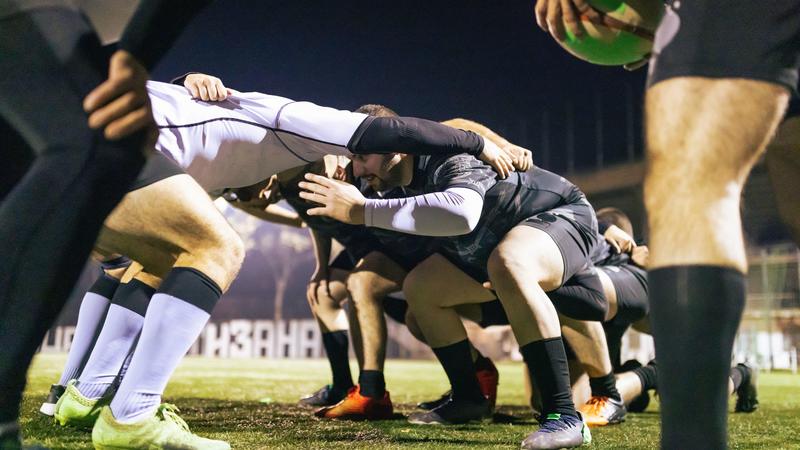 Petit-déjeuner à la fourchette et match de rugby