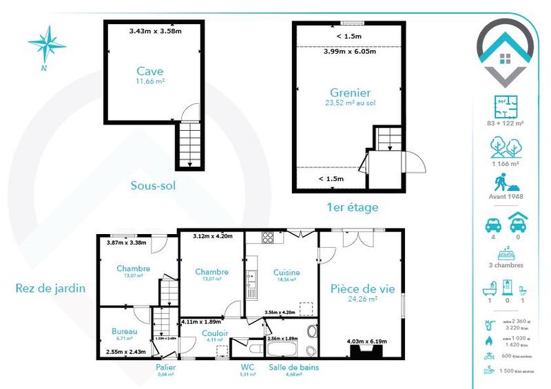 Villa - 83 m² - 3 pièces