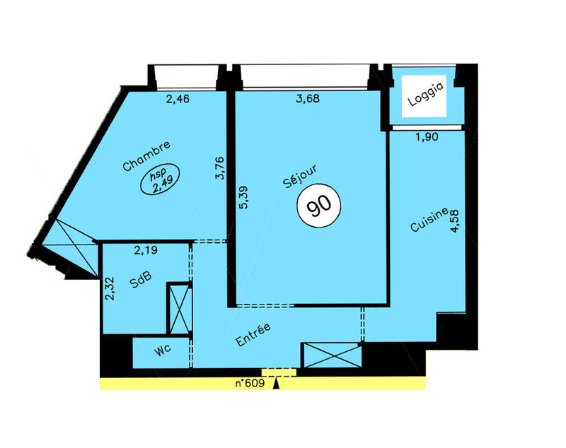 Appartement - 59 m² - 2 pièces