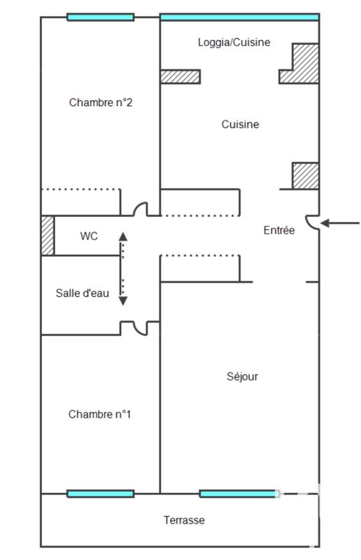 Appartement - 70 m² - 3 pièces