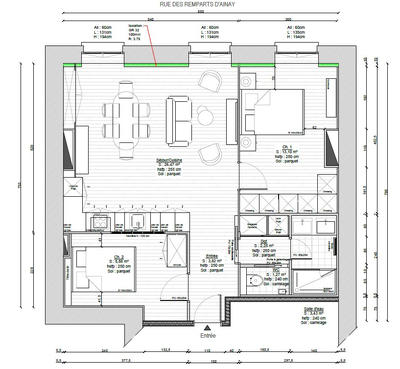 Appartement - 62 m² - 3 pièces