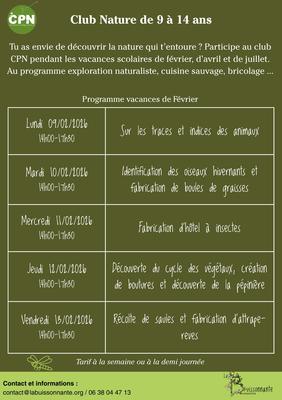 Club Nature - Identification des oiseaux hivernants et fabrication de boules de graisses