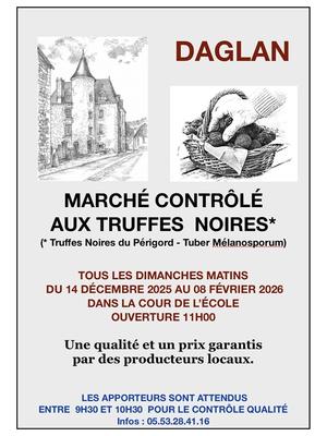 Marché contrôlé aux truffes noires de Daglan