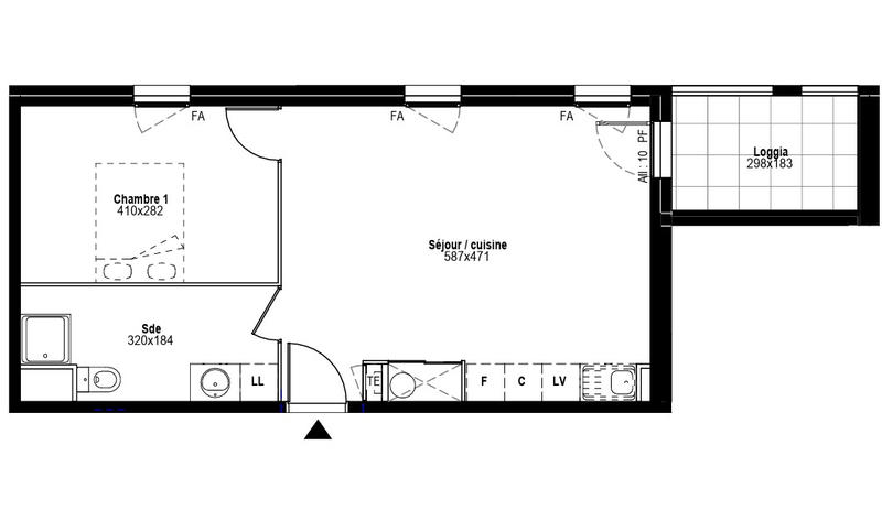 Appartement - 46 m² - 2 pièces