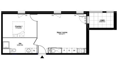 Appartement - 46 m² - 2 pièces