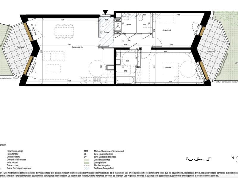 Appartement - 88 m² - 3 pièces