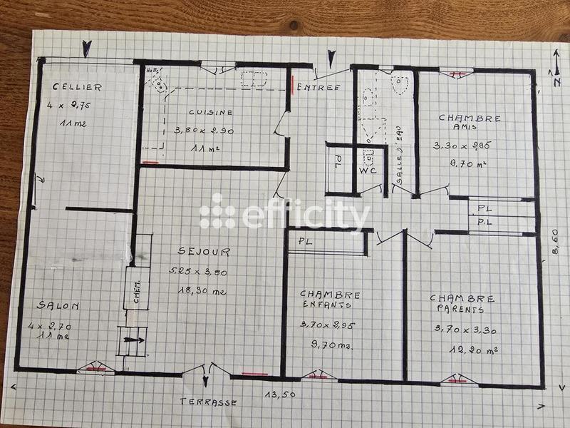 Maison - 95 m² - 4 pièces