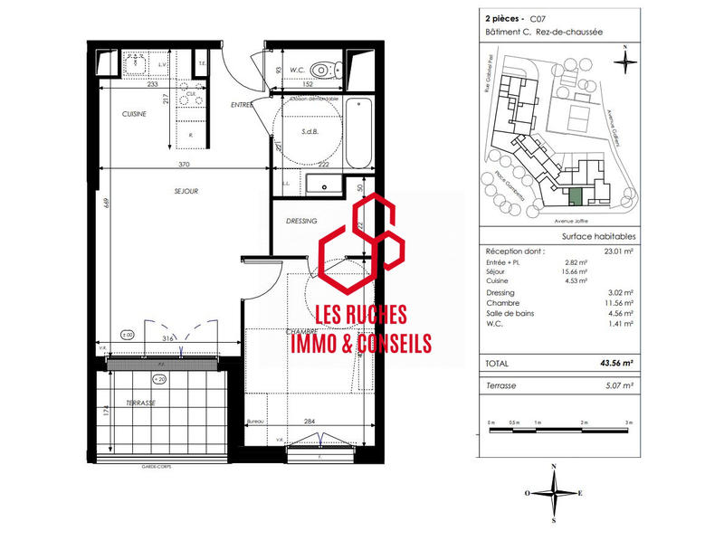 Appartement - 44 m² - 2 pièces