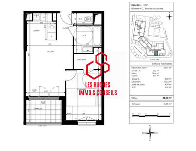 Appartement - 44 m² - 2 pièces