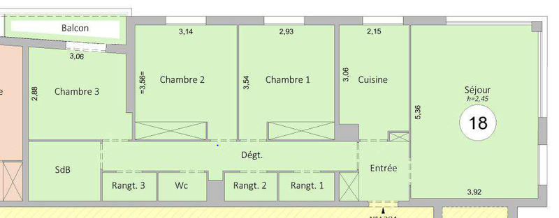 Appartement - 78 m² - 4 pièces