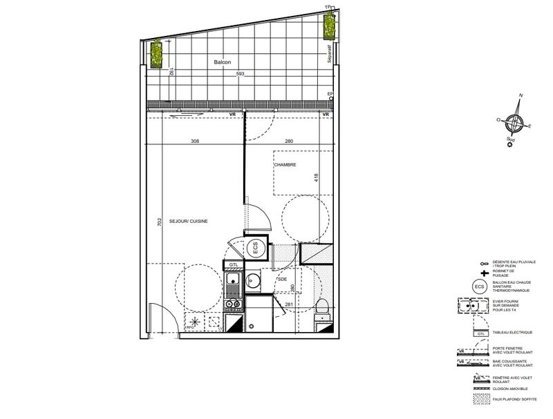 Appartement - 65 m² - 3 pièces
