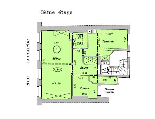 Appartement - 50 m² - 2 pièces