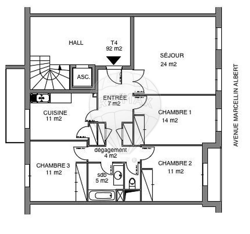 Appartement - 91 m² - 4 pièces