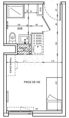 Appartement - 19 m² - 1 pièce