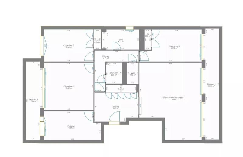 Appartement - 100 m² - 5 pièces