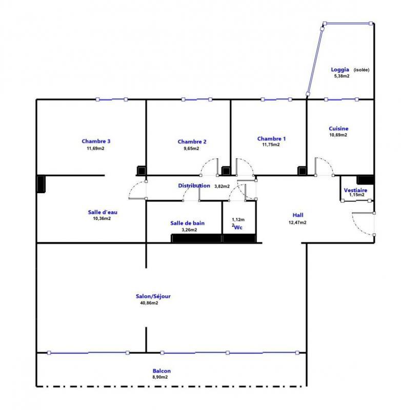 Appartement - 122 m² - 5 pièces