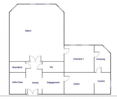 Appartement - 80 m² - 2 pièces