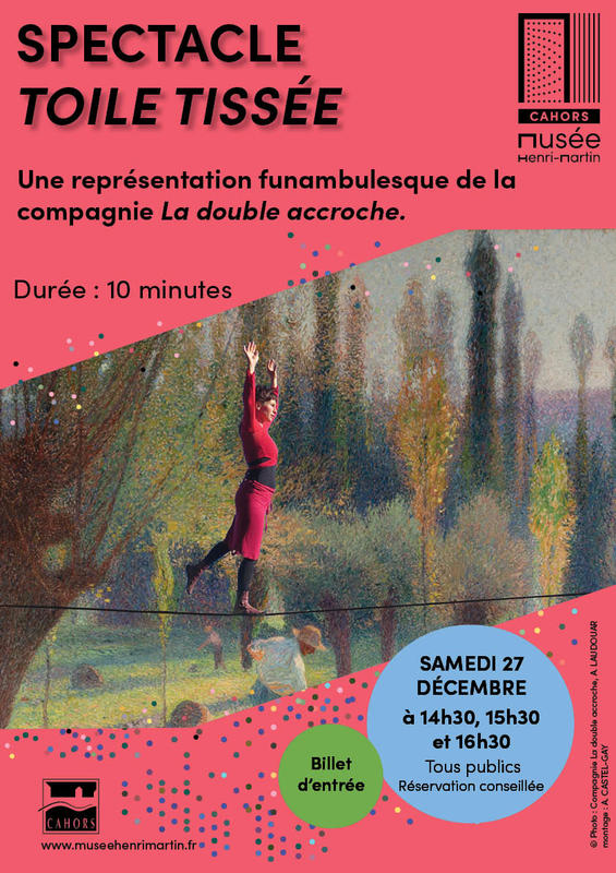 Spectacle de funambule &quot;Toile tissée&quot; au Musée Henri-Martin