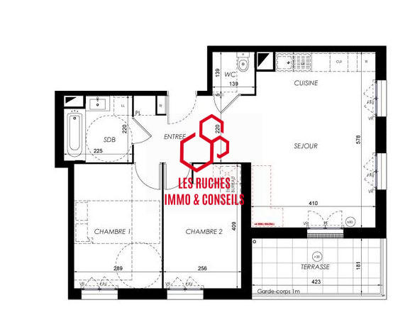 Appartement - 60 m² - 3 pièces