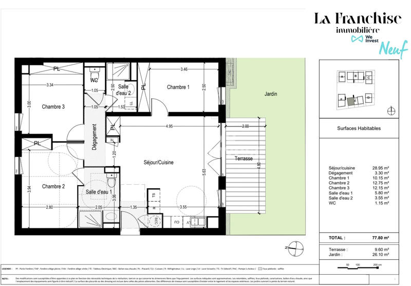 Appartement - 78 m² - 4 pièces
