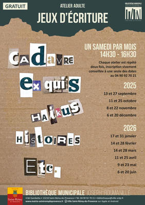 Atelier adulte : Jeux d'écriture
