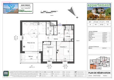 Appartement - 63 m² - 3 pièces