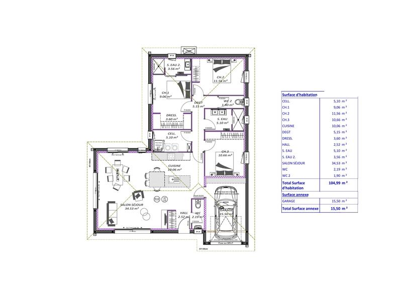 Maison - 105 m² - 4 pièces