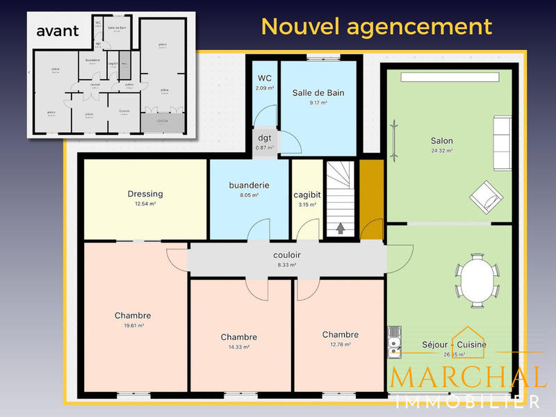 Appartement - 128 m² - 5 pièces