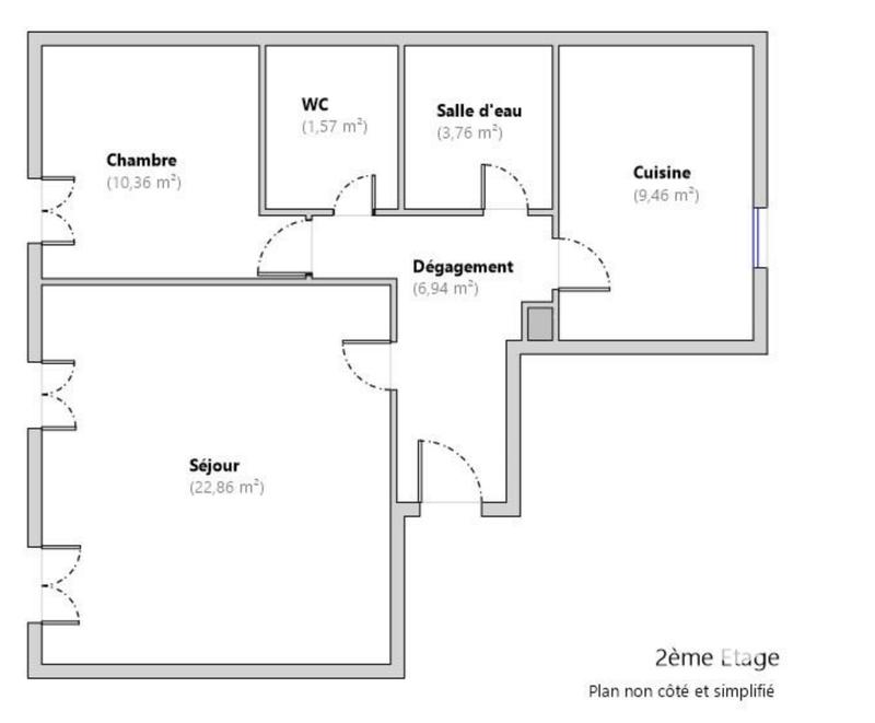 Appartement - 55 m² - 2 pièces