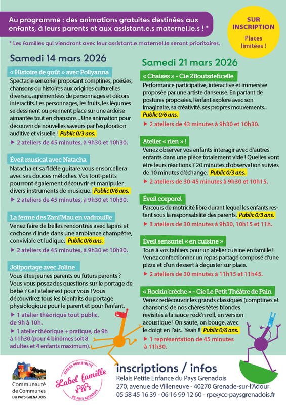 Semaine Nationale de la Petite Enfance en Pays Grenadois