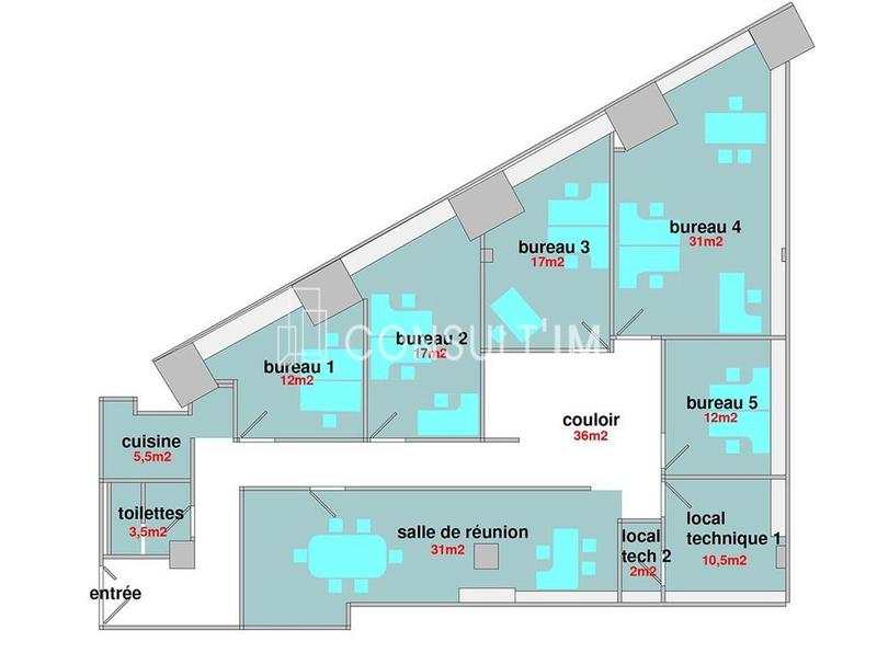 Bureau - 167 m²