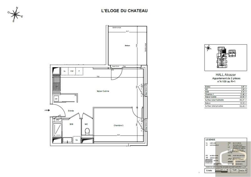 Appartement - 43 m² - 2 pièces