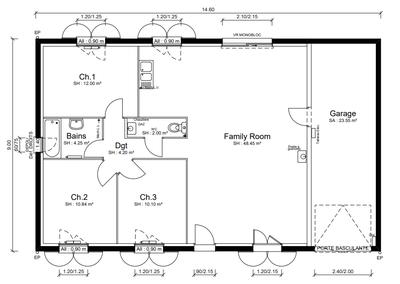 Maison - 85 m² - 4 pièces